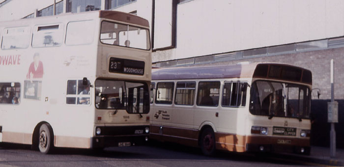 South Yorkshire PTE MCW Metrobus 1886 & Leyland National 1029